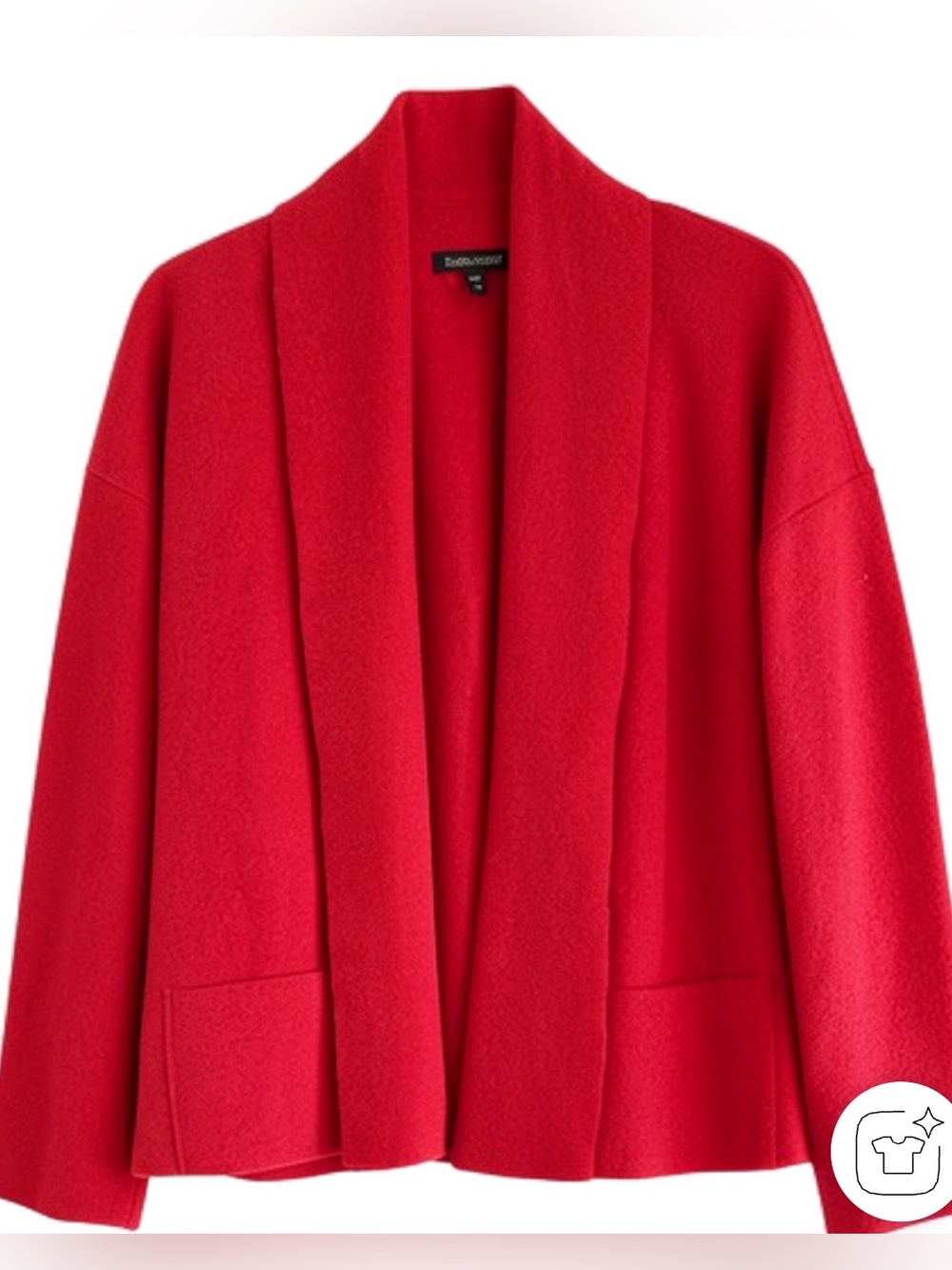 Eileen Fisher Red Boiled Wool Kimono Jacket